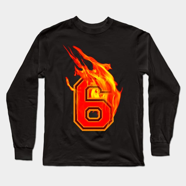 Burning Hot Sports Letter 6 Long Sleeve T-Shirt by Adatude